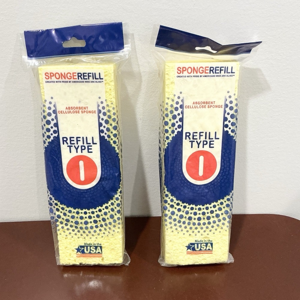 Lot Of 2 Absorbent Cellulose Sponge Mop Refill TYPE I for Butterfly Mop USA Made